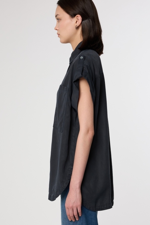 DAWN AIR OVERSIZE SHIRT TENCEL Größe: XS Farbe: D.NAVY
