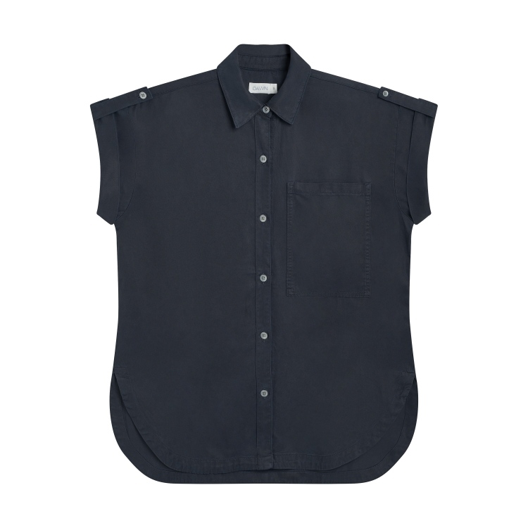 DAWN AIR OVERSIZE SHIRT TENCEL Größe: XS Farbe: D.NAVY