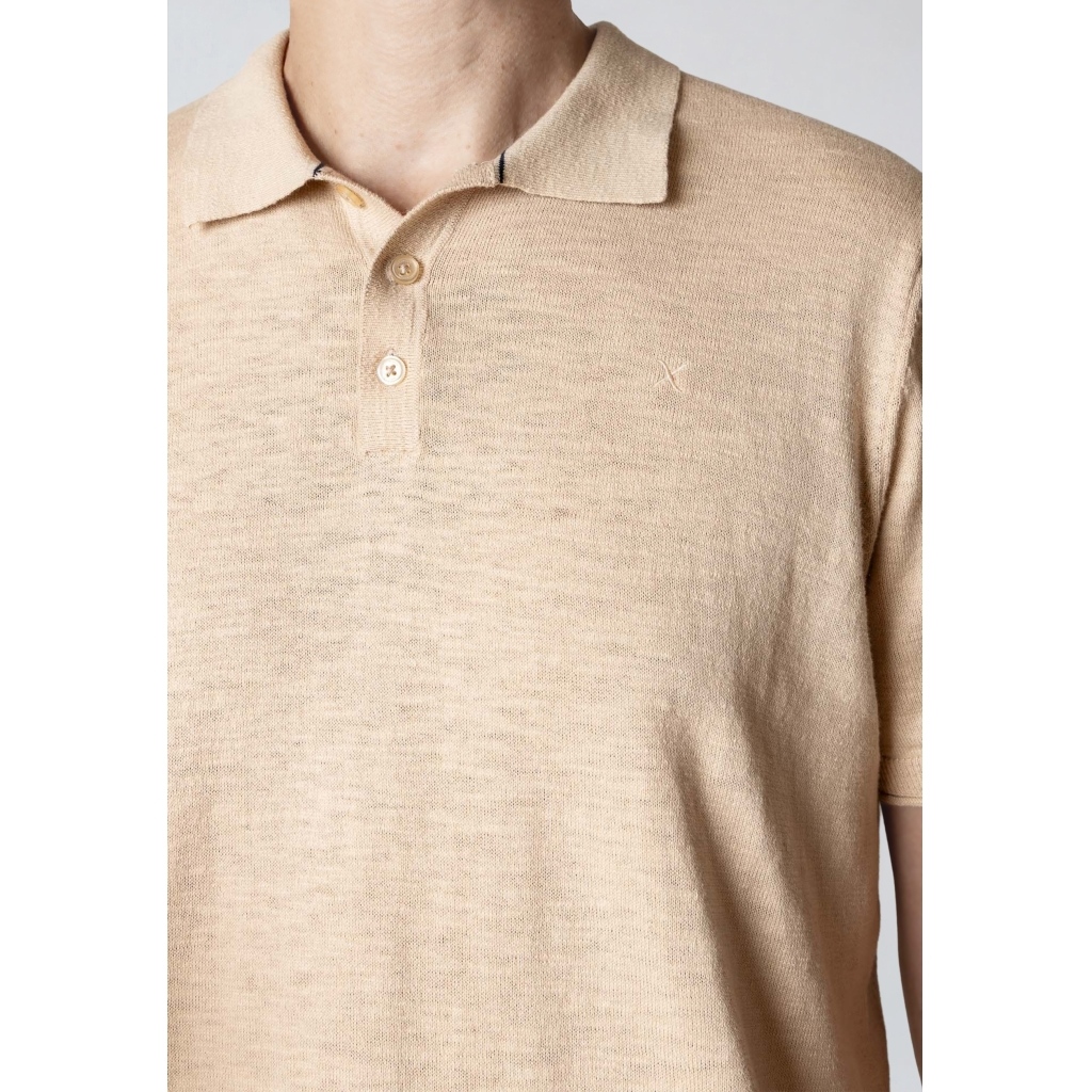 CLEANCUT COPENHAGEN THOMAS  KNITTED POLO Größe: S Farbe: ECRU