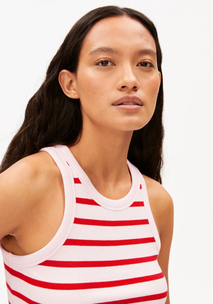 ARMEDANGELS KANITAA STRIPES TOP Größe: XS Farbe: PINK/RED