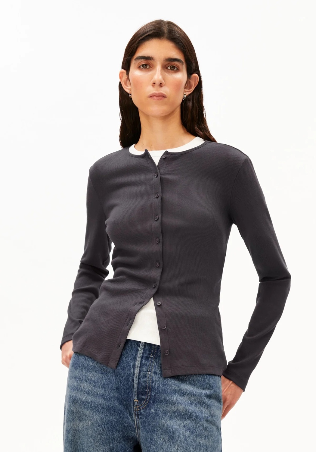 ARMEDANGELS RIB BUTTON LONGSLEEVE