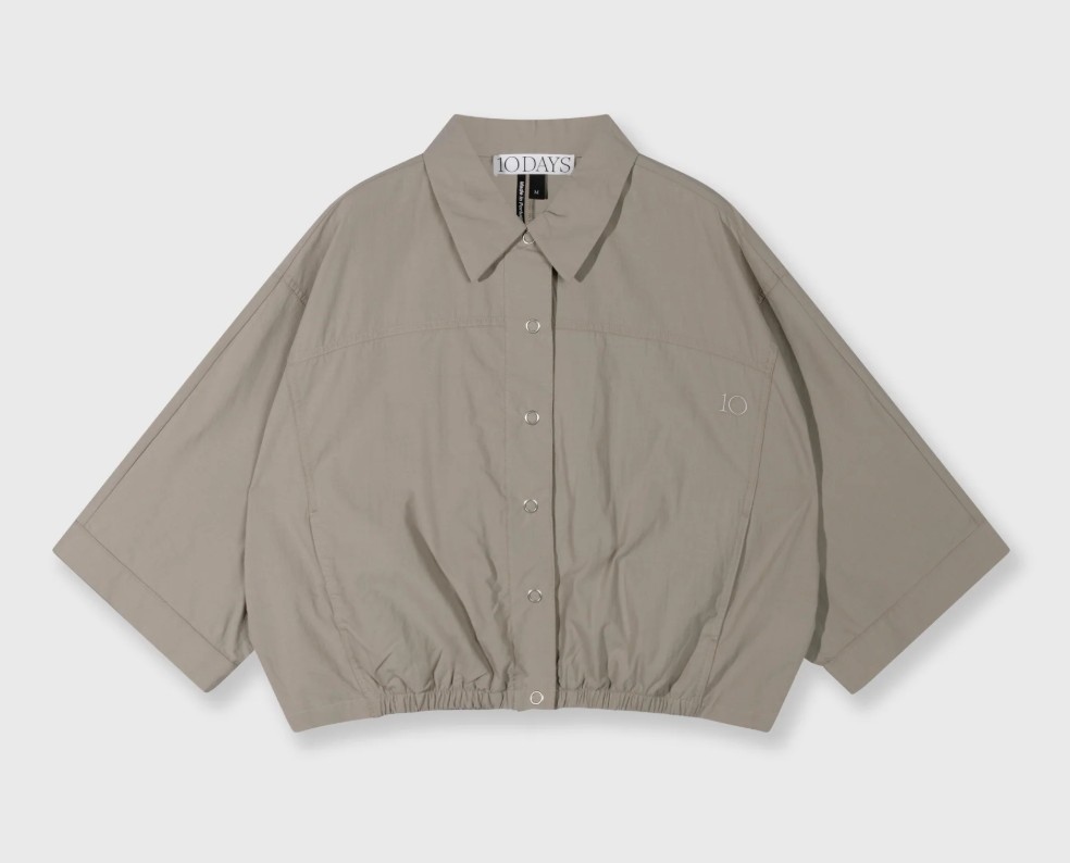 10DAYS WIDE CRINKLE JACKET Größe: S Farbe: FOG