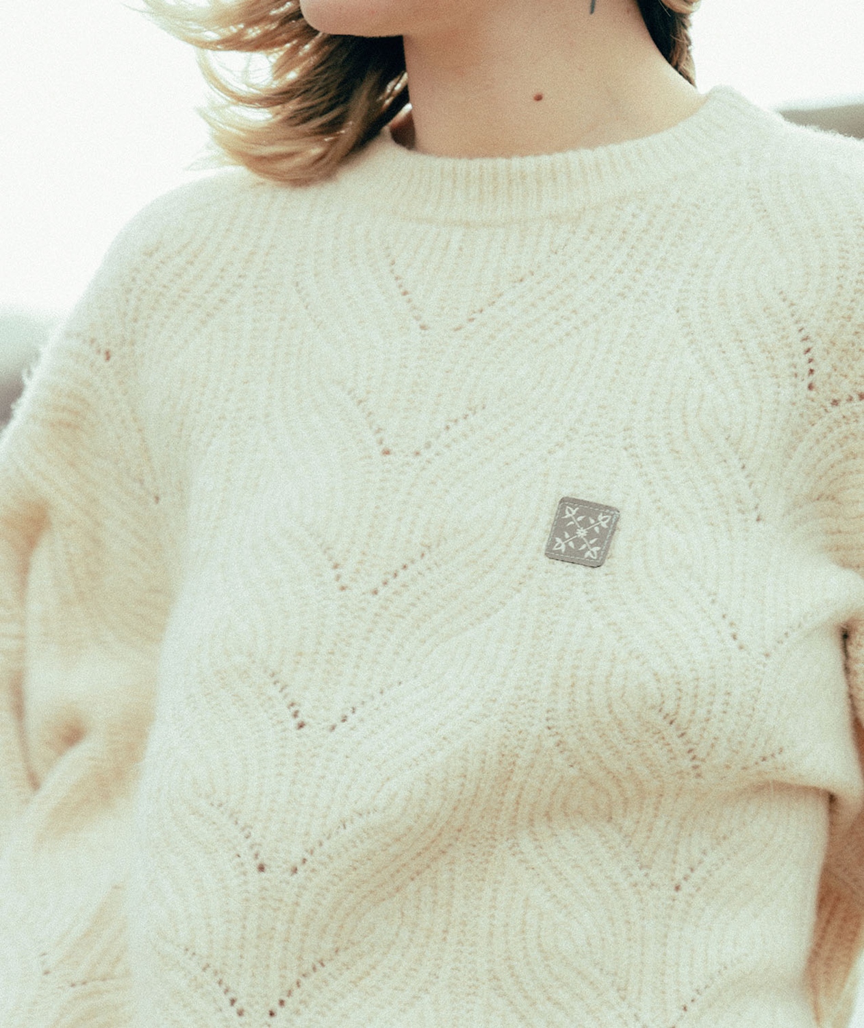OXBOW FANCY STICHES SWEATER Größe: S Farbe: Ivory
