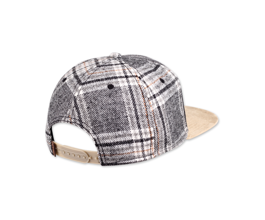 DJINNS 6 PANEL SNAPBACK CAP CHECK TWEED