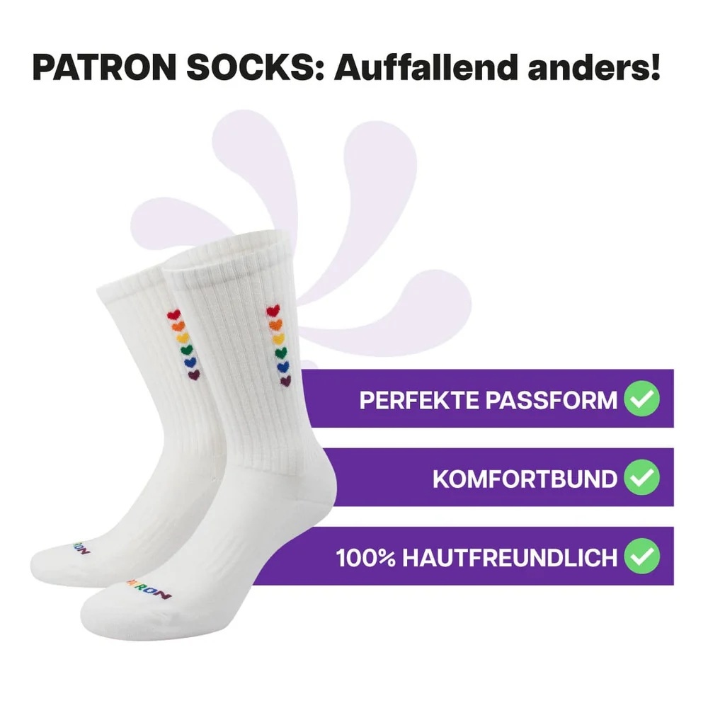 PATRON PRIDE HERZEN Größe: 36-40 Farbe: WEISSPRIDE
