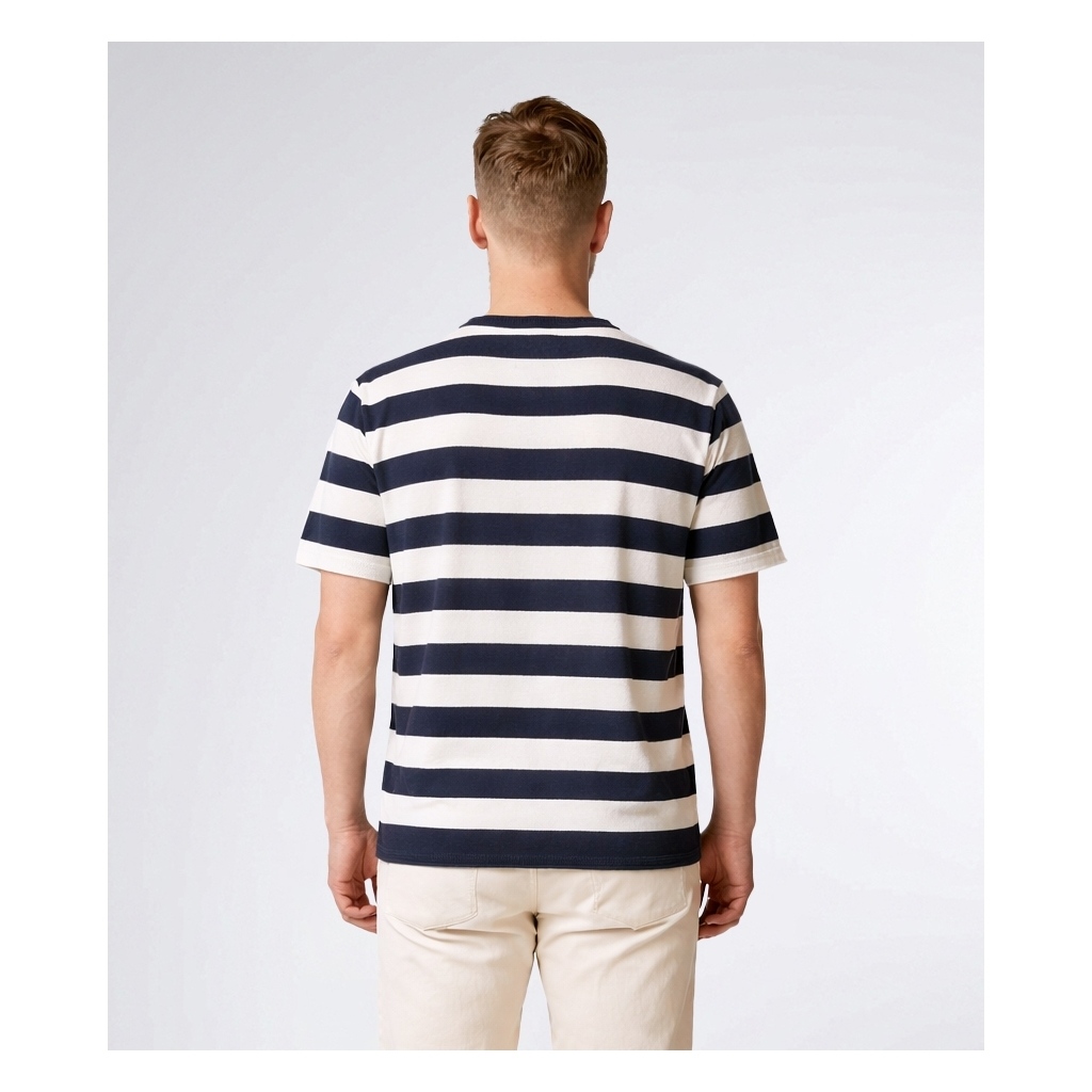 CLEANCUT COPENHAGEN MILAS KNITTED TEE Größe: M Farbe: NAVY/ECRU